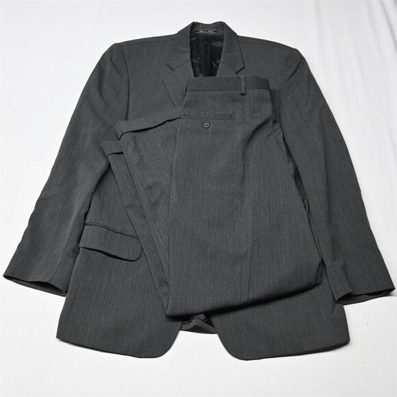 Bachrach 41R 42R 32x30 Gray Italy Made‎ Mens Sport Coat Jacket Pants Suit